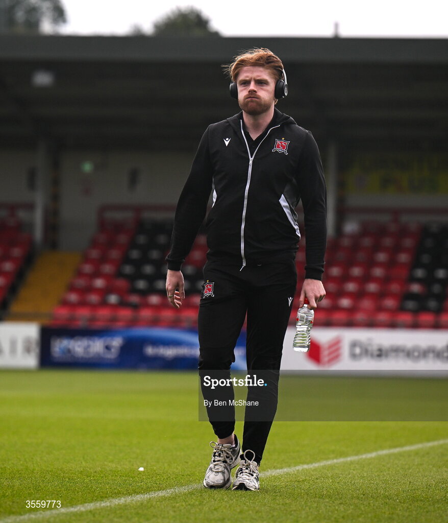 6 September 2026; Aodh Dervin of Dundalk before the Club Orange Men’s FAI Cup quarter-final match between Derry City and Dundalk at The Ryan McBride Brandywell Stadium in Derry. Photo by Ben McShane/Sportsfile