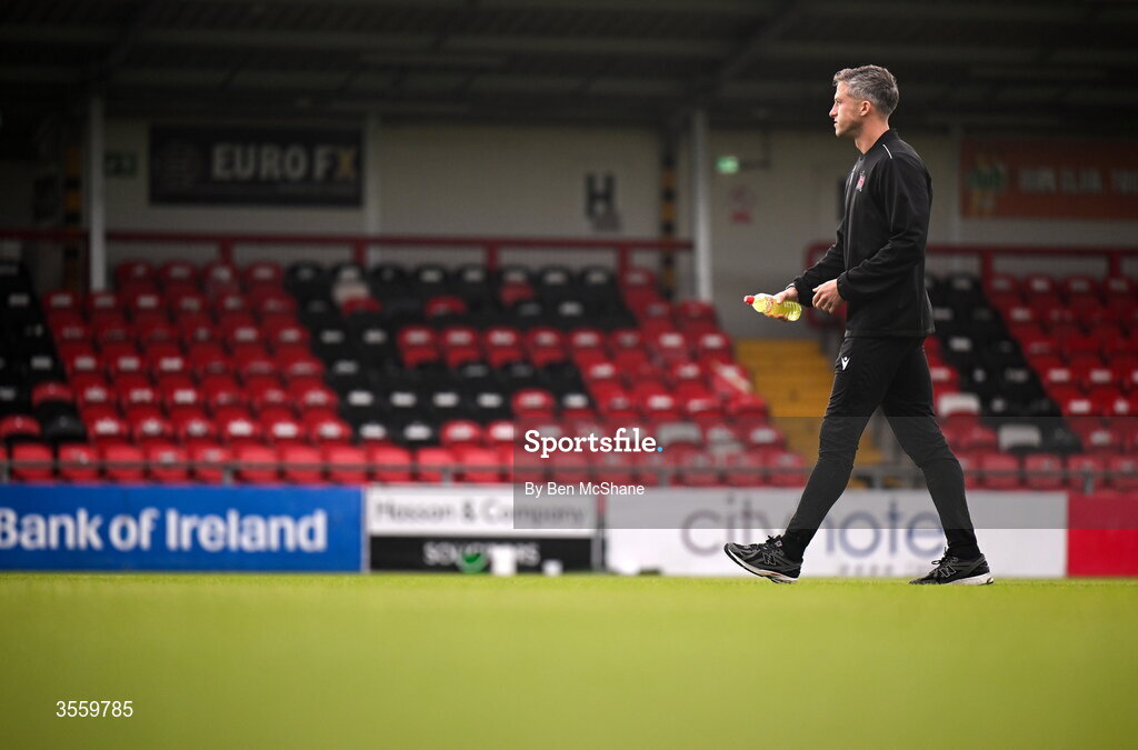 6 September 2026; Rob Cornwall of Dundalk before the Club Orange Men’s FAI Cup quarter-final match between Derry City and Dundalk at The Ryan McBride Brandywell Stadium in Derry. Photo by Ben McShane/Sportsfile