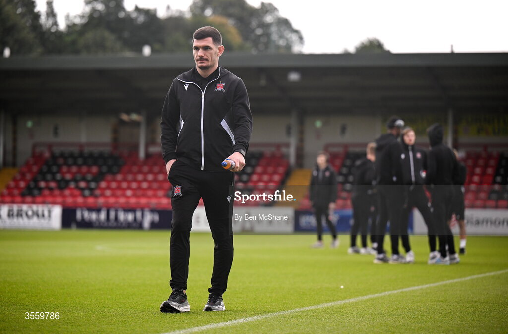 6 September 2026; Trevor Clarke of Dundalk before the Club Orange Men’s FAI Cup quarter-final match between Derry City and Dundalk at The Ryan McBride Brandywell Stadium in Derry. Photo by Ben McShane/Sportsfile