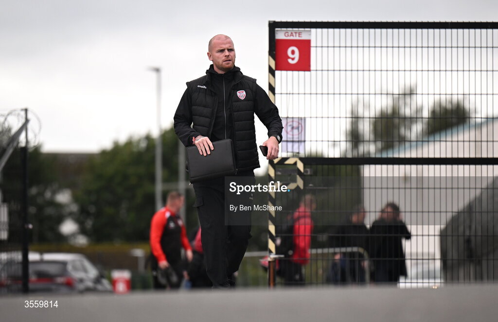 6 September 2026; Derry City interim manager Mark Connolly arrives before the Club Orange Men’s FAI Cup quarter-final match between Derry City and Dundalk at The Ryan McBride Brandywell Stadium in Derry. Photo by Ben McShane/Sportsfile