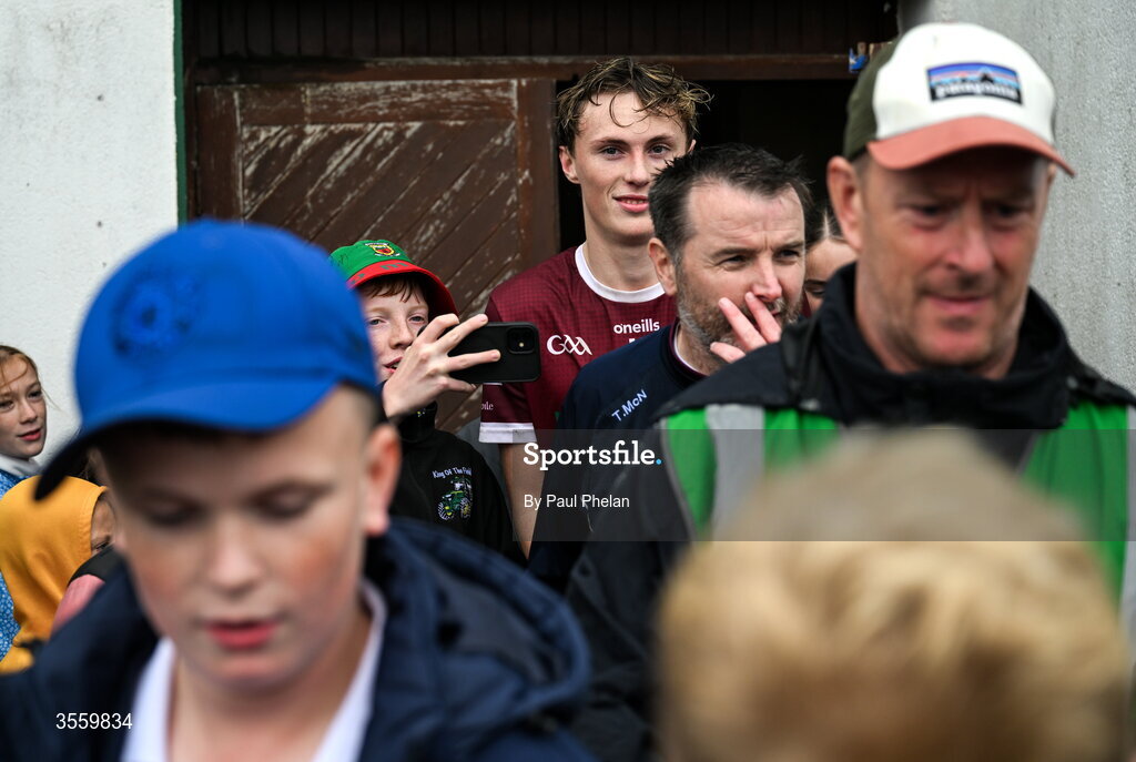 6 September 2026; Kobe McDonald of Crossmolina Deel Rovers after being interviewed by RTE Radio after the Connacht Gold Senior Club Championship Group 3 match between Crossmolina Deel Rovers of Mayo and Mayo Gaels of Mayo at Charlestown Sarsfields GAA, Fr O'Hara Park, Charlestown in Mayo. Photo by Paul Phelan/Sportsfile