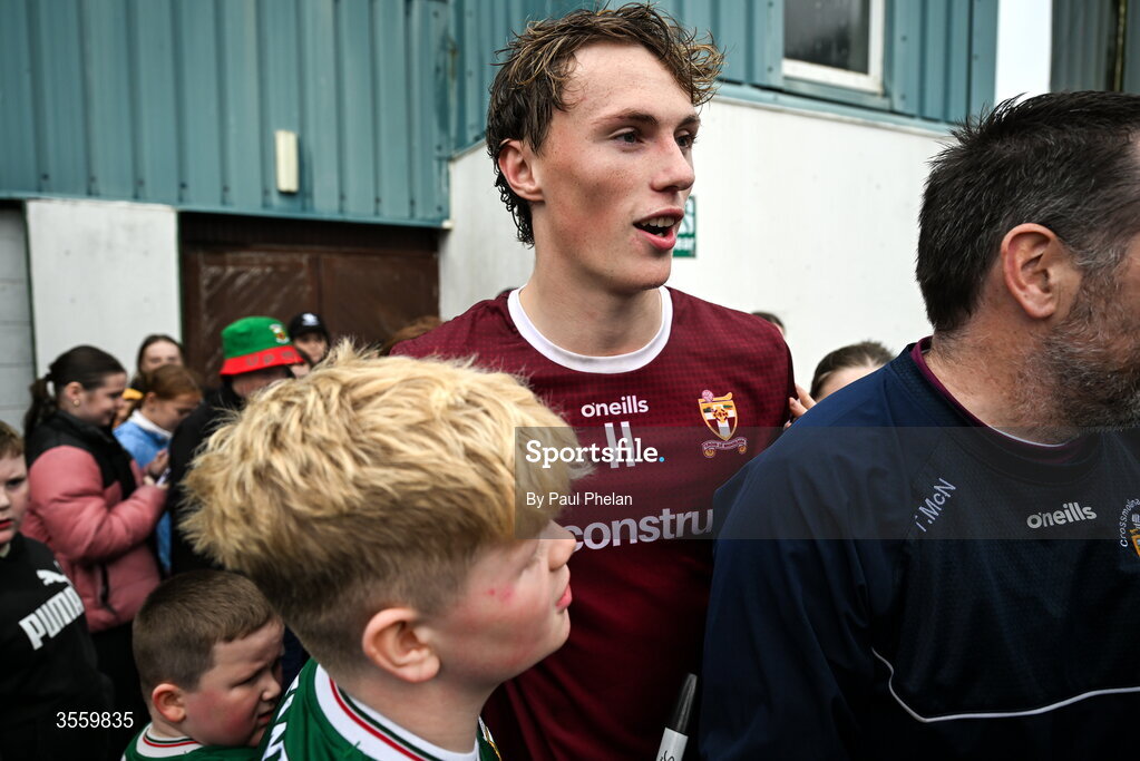 6 September 2026; Kobe McDonald of Crossmolina Deel Rovers after being interviewed by RTE Radio after the Connacht Gold Senior Club Championship Group 3 match between Crossmolina Deel Rovers of Mayo and Mayo Gaels of Mayo at Charlestown Sarsfields GAA, Fr O'Hara Park, Charlestown in Mayo. Photo by Paul Phelan/Sportsfile