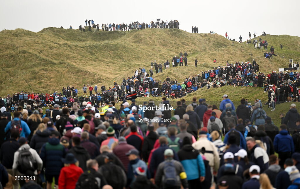 6 September 2026; Crowds during the singles matches on day two of the 51st Walker Cup at Lahinch Golf Club in Lahinch, Clare. Photo by Ramsey Cardy/Sportsfile