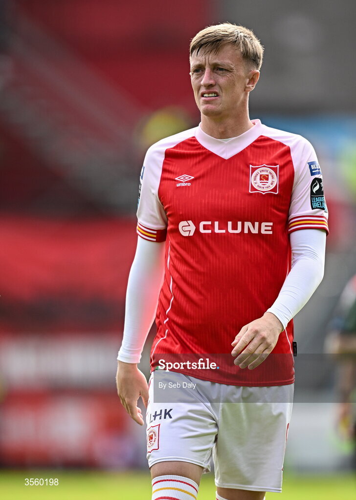 5 September 2026; Chris Forrester of St Patrick's Athletic during the Club Orange Men’s FAI Cup quarter-final match between St Patrick's Athletic and Bohemians at Richmond Park in Dublin. Photo by Seb Daly/Sportsfile