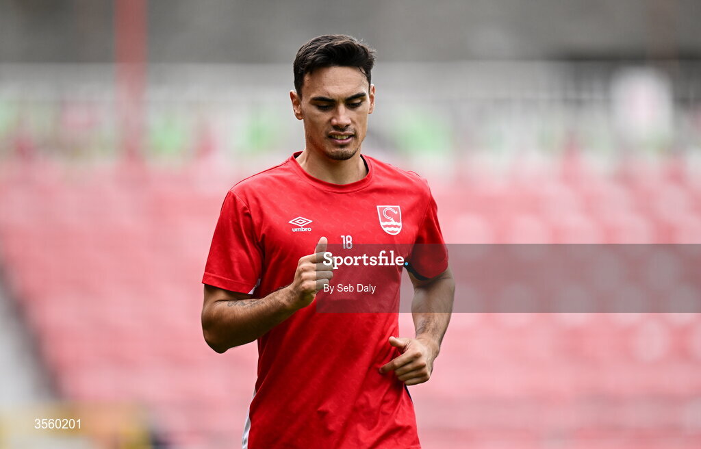 5 September 2026; Max Mata of St Patrick's Athletic before the Club Orange Men’s FAI Cup quarter-final match between St Patrick's Athletic and Bohemians at Richmond Park in Dublin. Photo by Seb Daly/Sportsfile