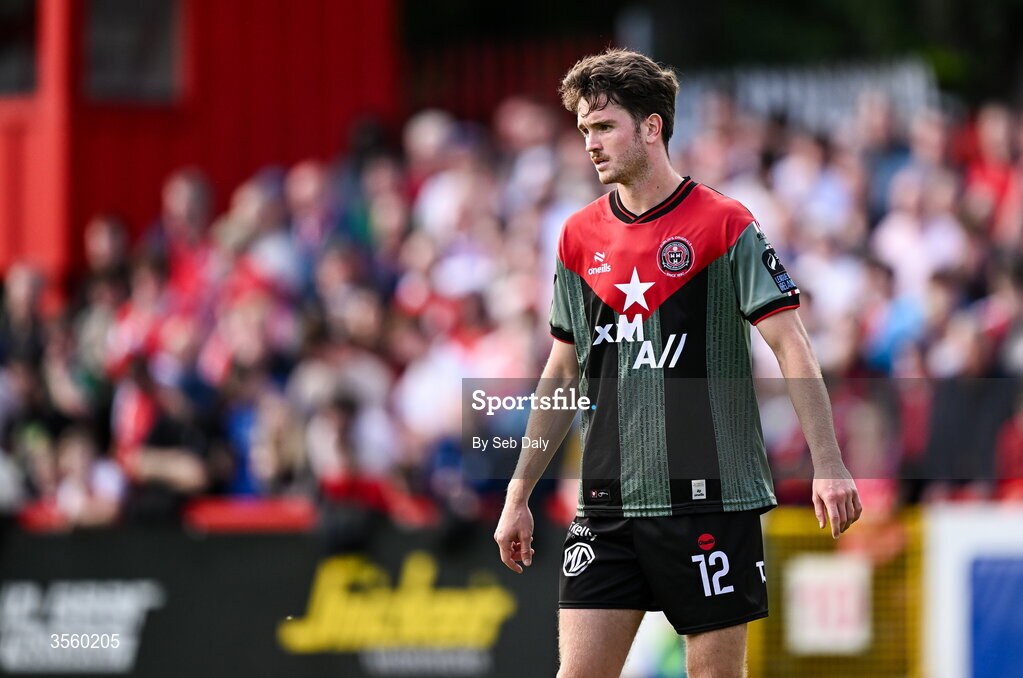 5 September 2026; Patrick Hickey of Bohemians during the Club Orange Men’s FAI Cup quarter-final match between St Patrick's Athletic and Bohemians at Richmond Park in Dublin. Photo by Seb Daly/Sportsfile