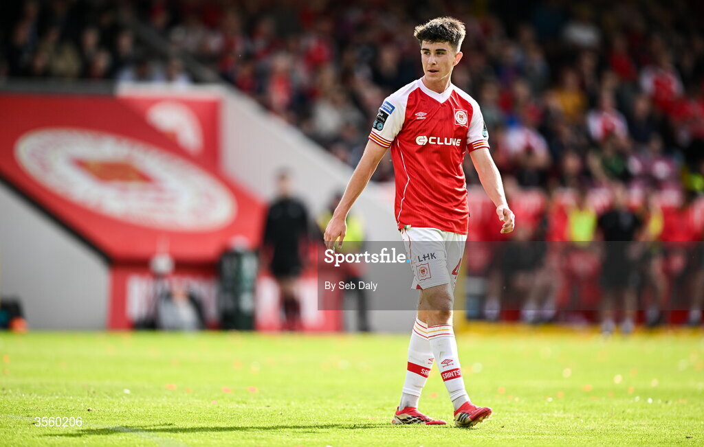 5 September 2026; Ryan Sheridan of St Patrick's Athletic during the Club Orange Men’s FAI Cup quarter-final match between St Patrick's Athletic and Bohemians at Richmond Park in Dublin. Photo by Seb Daly/Sportsfile