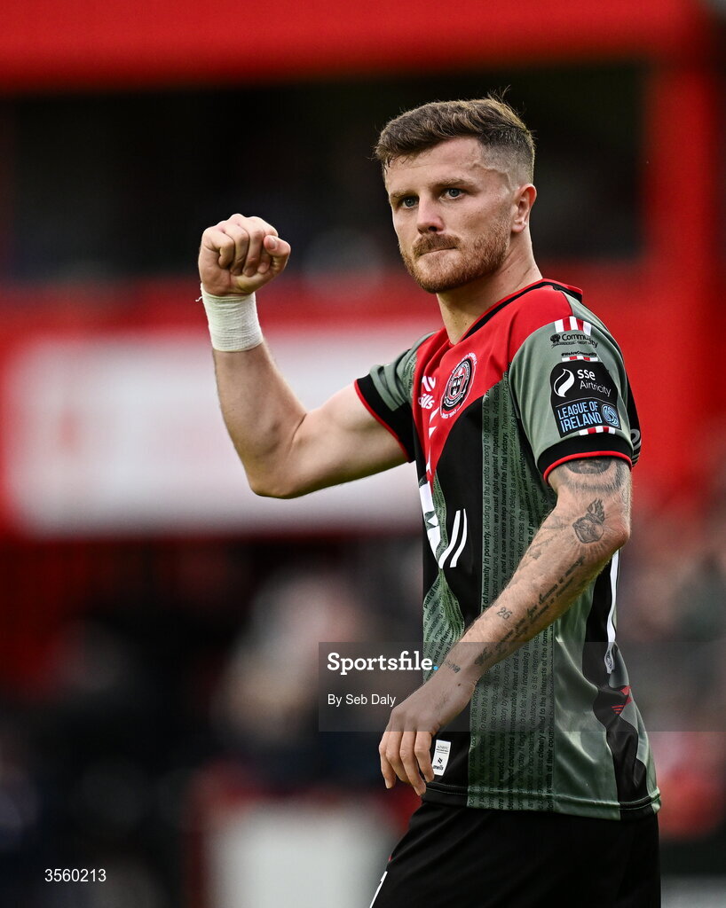 5 September 2026; Adam McDonnell of Bohemians during the Club Orange Men’s FAI Cup quarter-final match between St Patrick's Athletic and Bohemians at Richmond Park in Dublin. Photo by Seb Daly/Sportsfile
