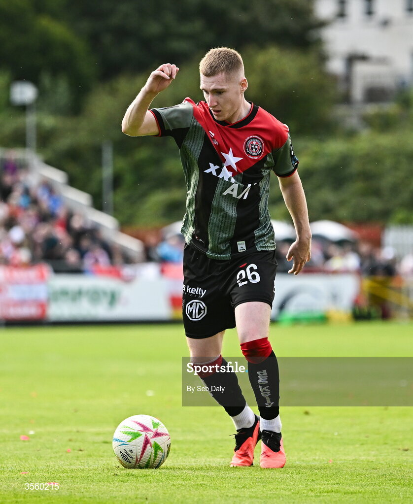 5 September 2026; Ross Tierney of Bohemians during the Club Orange Men’s FAI Cup quarter-final match between St Patrick's Athletic and Bohemians at Richmond Park in Dublin. Photo by Seb Daly/Sportsfile