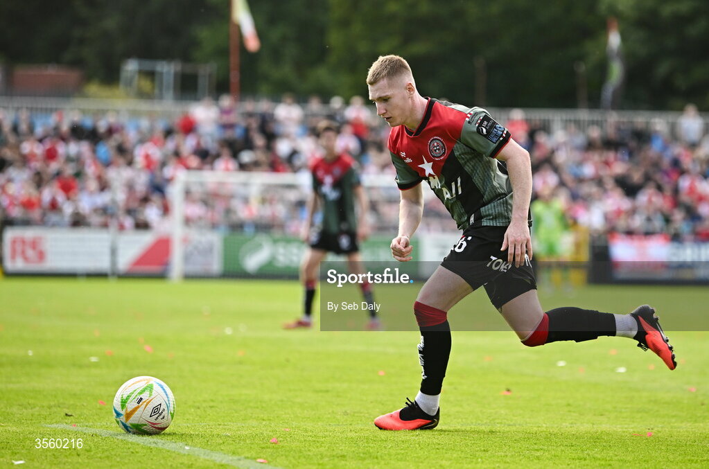5 September 2026; Ross Tierney of Bohemians during the Club Orange Men’s FAI Cup quarter-final match between St Patrick's Athletic and Bohemians at Richmond Park in Dublin. Photo by Seb Daly/Sportsfile