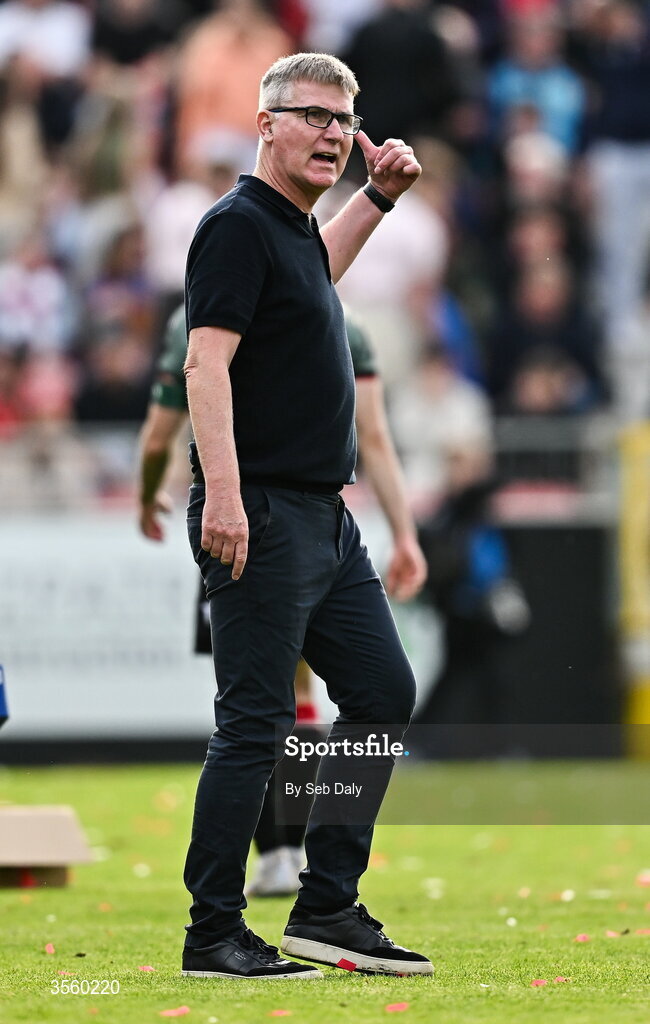 5 September 2026; St Patrick's Athletic manager Stephen Kenny during the Club Orange Men’s FAI Cup quarter-final match between St Patrick's Athletic and Bohemians at Richmond Park in Dublin. Photo by Seb Daly/Sportsfile