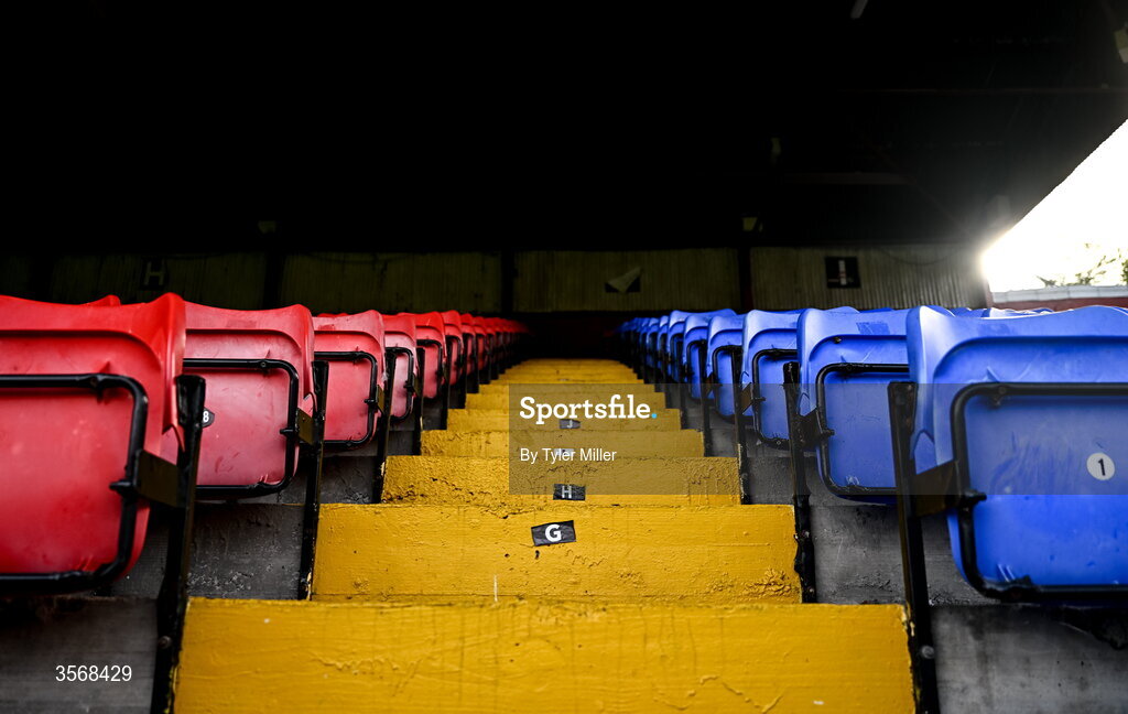 14 September 2026; A general view of the seating before the SSE Airtricity Men’s Premier Division match between Shelbourne and Drogheda United at Tolka Park in Dublin. Photo by Tyler Miller/Sportsfile