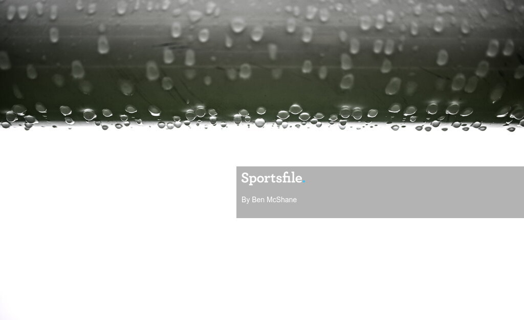 14 September 2026; A detailed view of water droplets on the crossbar before the SSE Airtricity Men’s Premier Division match between Dundalk and St Patrick's Athletic at Oriel Park in Dundalk, Louth. Photo by Ben McShane/Sportsfile