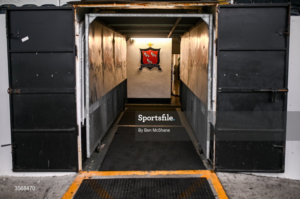 14 September 2026; A view of the tunnel before the SSE Airtricity Men’s Premier Division match between Dundalk and St Patrick's Athletic at Oriel Park in Dundalk, Louth. Photo by Ben McShane/Sportsfile