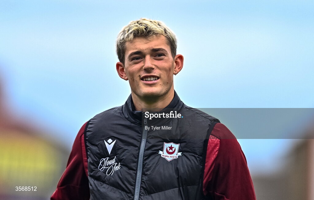 14 September 2026; Jago Godden of Drogheda United before the SSE Airtricity Men’s Premier Division match between Shelbourne and Drogheda United at Tolka Park in Dublin. Photo by Tyler Miller/Sportsfile