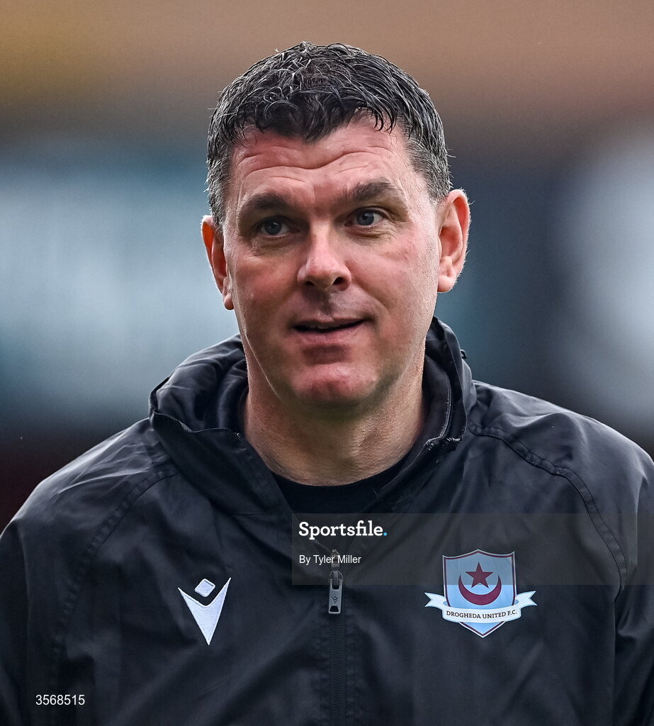 14 September 2026; Drogheda United manager Kevin Doherty before the SSE Airtricity Men’s Premier Division match between Shelbourne and Drogheda United at Tolka Park in Dublin. Photo by Tyler Miller/Sportsfile