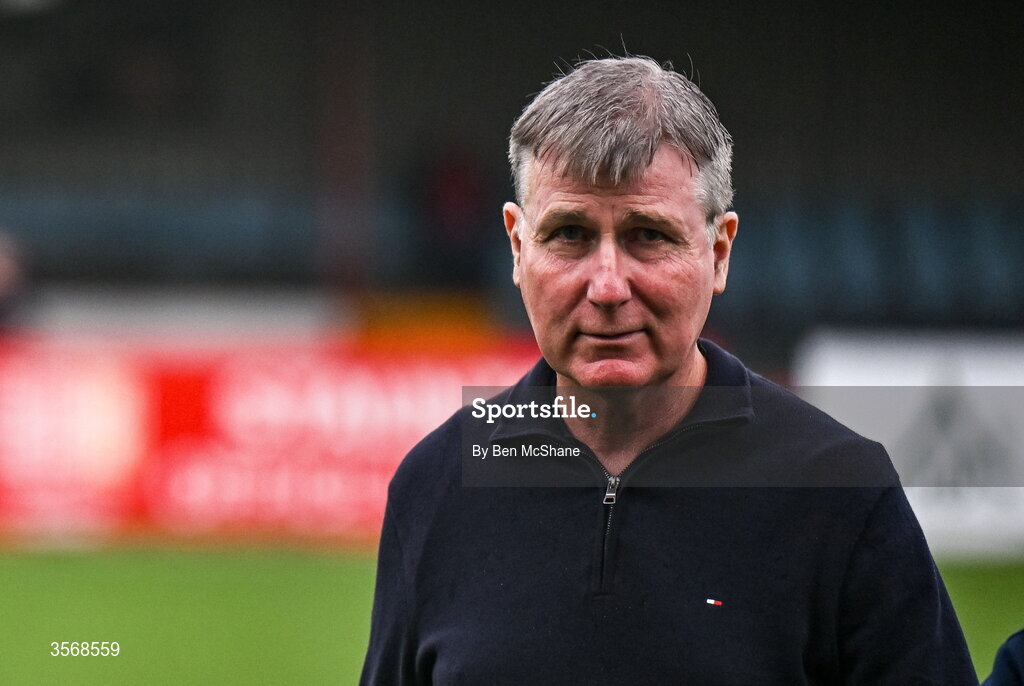 14 September 2026; St Patrick's Athletic manager Stephen Kenny before the SSE Airtricity Men’s Premier Division match between Dundalk and St Patrick's Athletic at Oriel Park in Dundalk, Louth. Photo by Ben McShane/Sportsfile