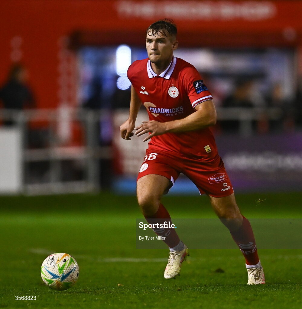 14 September 2026; Odhrán Casey of Shelbourne during the SSE Airtricity Men’s Premier Division match between Shelbourne and Drogheda United at Tolka Park in Dublin. Photo by Tyler Miller/Sportsfile