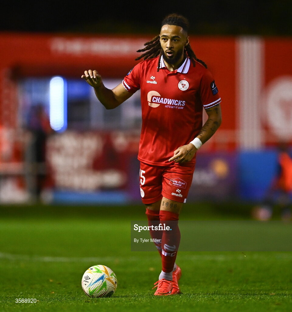 14 September 2026; Milan Mbeng of Shelbourne during the SSE Airtricity Men’s Premier Division match between Shelbourne and Drogheda United at Tolka Park in Dublin. Photo by Tyler Miller/Sportsfile