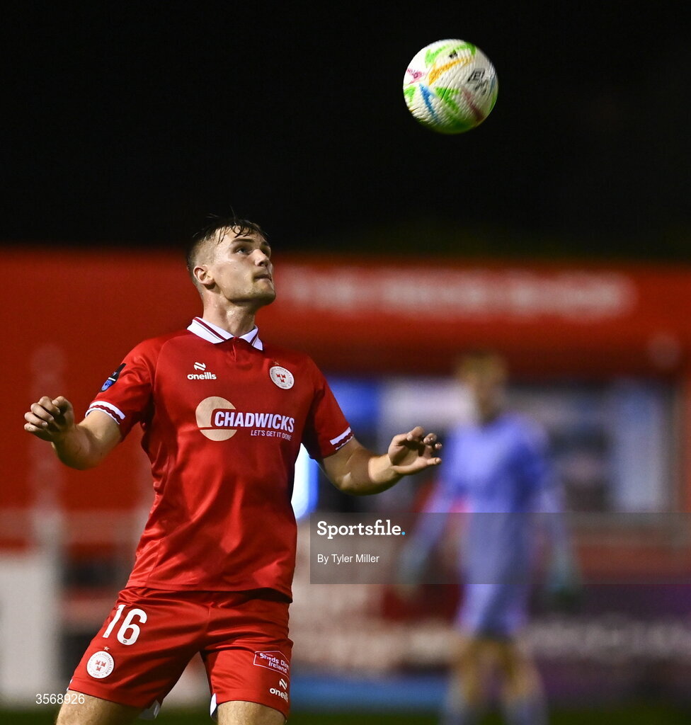 14 September 2026; Odhrán Casey of Shelbourne during the SSE Airtricity Men’s Premier Division match between Shelbourne and Drogheda United at Tolka Park in Dublin. Photo by Tyler Miller/Sportsfile