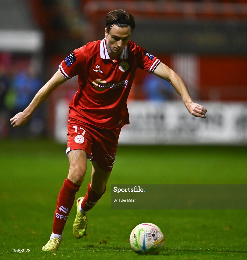 14 September 2026; Daniel Kelly of Shelbourne during the SSE Airtricity Men’s Premier Division match between Shelbourne and Drogheda United at Tolka Park in Dublin. Photo by Tyler Miller/Sportsfile