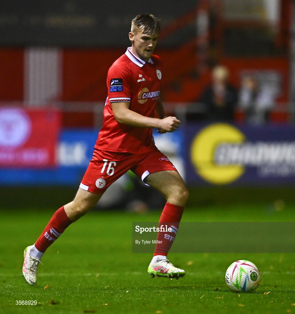 14 September 2026; Odhrán Casey of Shelbourne during the SSE Airtricity Men’s Premier Division match between Shelbourne and Drogheda United at Tolka Park in Dublin. Photo by Tyler Miller/Sportsfile