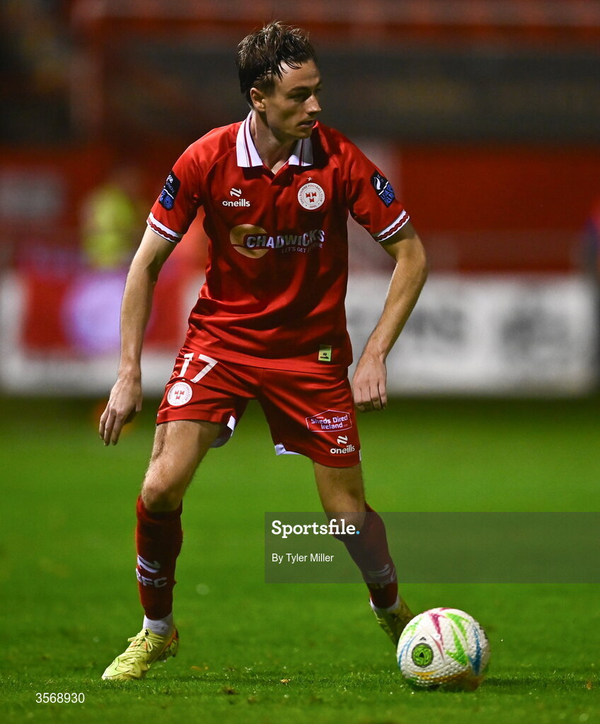 14 September 2026; Daniel Kelly of Shelbourne during the SSE Airtricity Men’s Premier Division match between Shelbourne and Drogheda United at Tolka Park in Dublin. Photo by Tyler Miller/Sportsfile