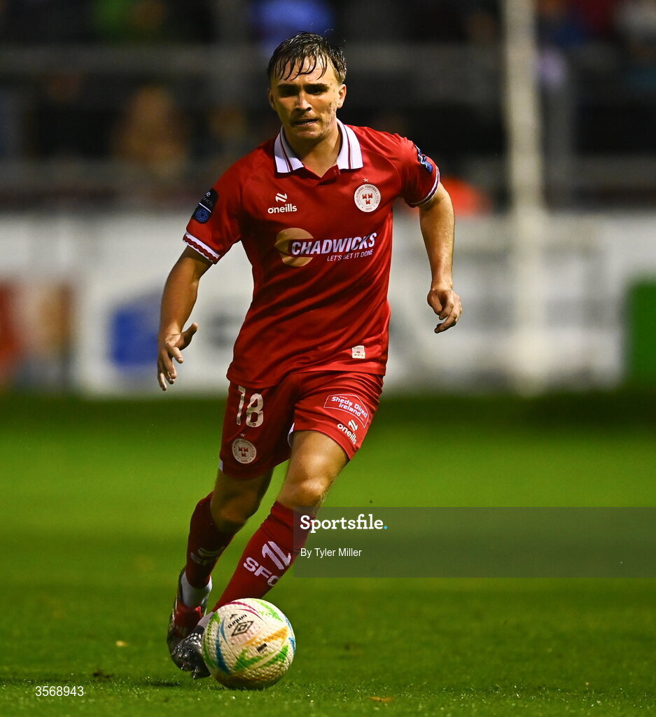14 September 2026; James Norris of Shelbourne during the SSE Airtricity Men’s Premier Division match between Shelbourne and Drogheda United at Tolka Park in Dublin. Photo by Tyler Miller/Sportsfile
