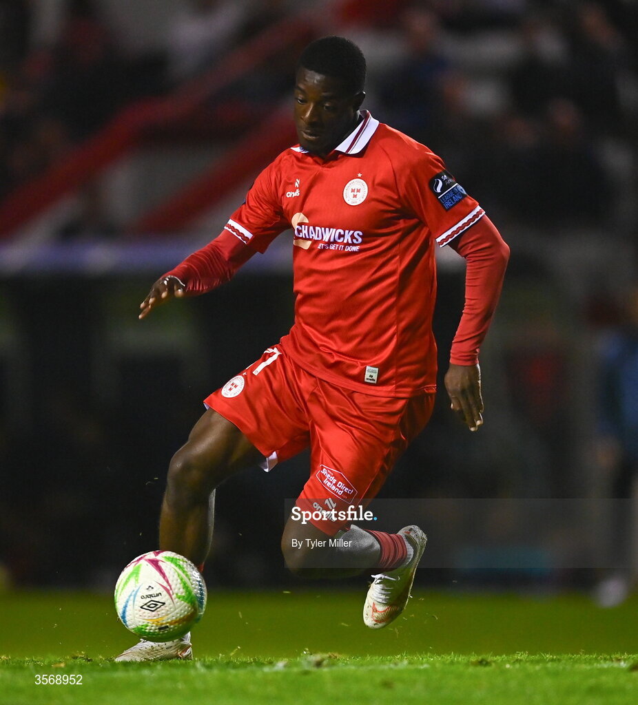 14 September 2026; Mipo Odubeko of Shelbourne during the SSE Airtricity Men’s Premier Division match between Shelbourne and Drogheda United at Tolka Park in Dublin. Photo by Tyler Miller/Sportsfile