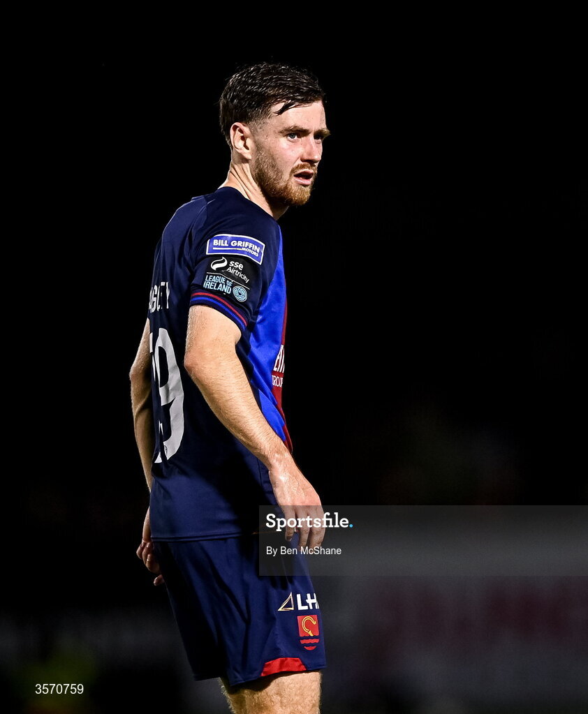 14 September 2026; Barry Baggley of St Patrick's Athletic during the SSE Airtricity Men’s Premier Division match between Dundalk and St Patrick's Athletic at Oriel Park in Dundalk, Louth. Photo by Ben McShane/Sportsfile