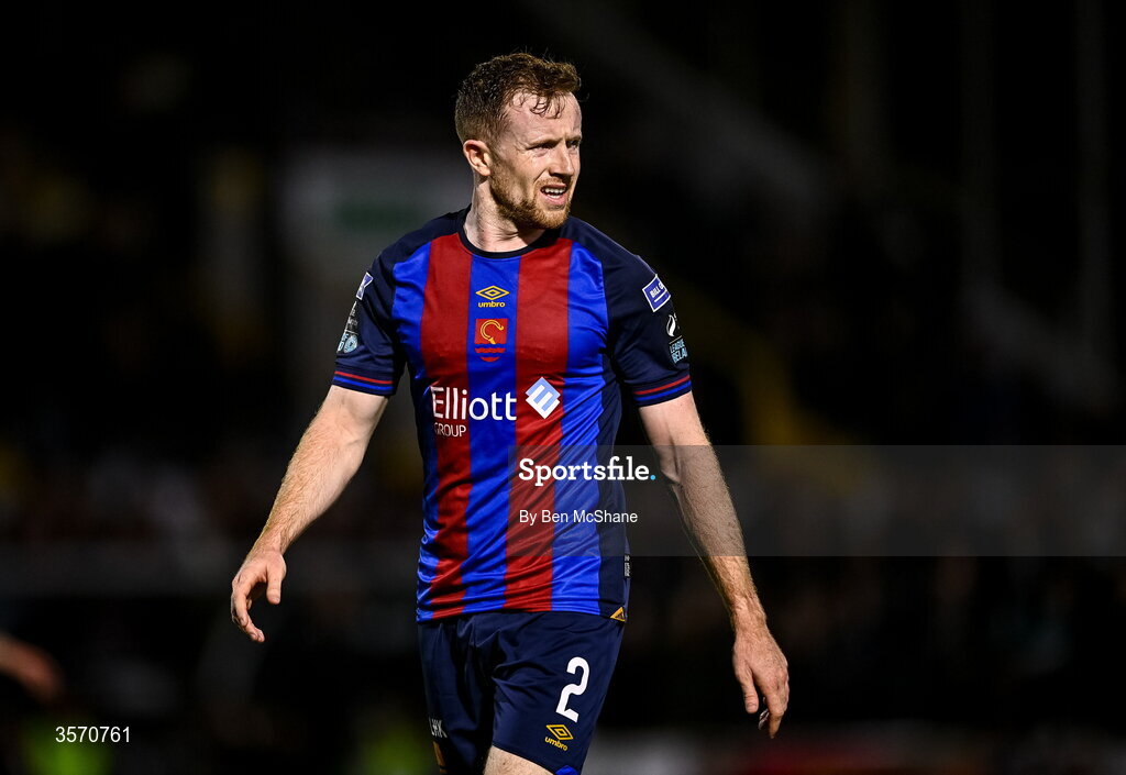 14 September 2026; Sean Hoare of St Patrick's Athletic during the SSE Airtricity Men’s Premier Division match between Dundalk and St Patrick's Athletic at Oriel Park in Dundalk, Louth. Photo by Ben McShane/Sportsfile