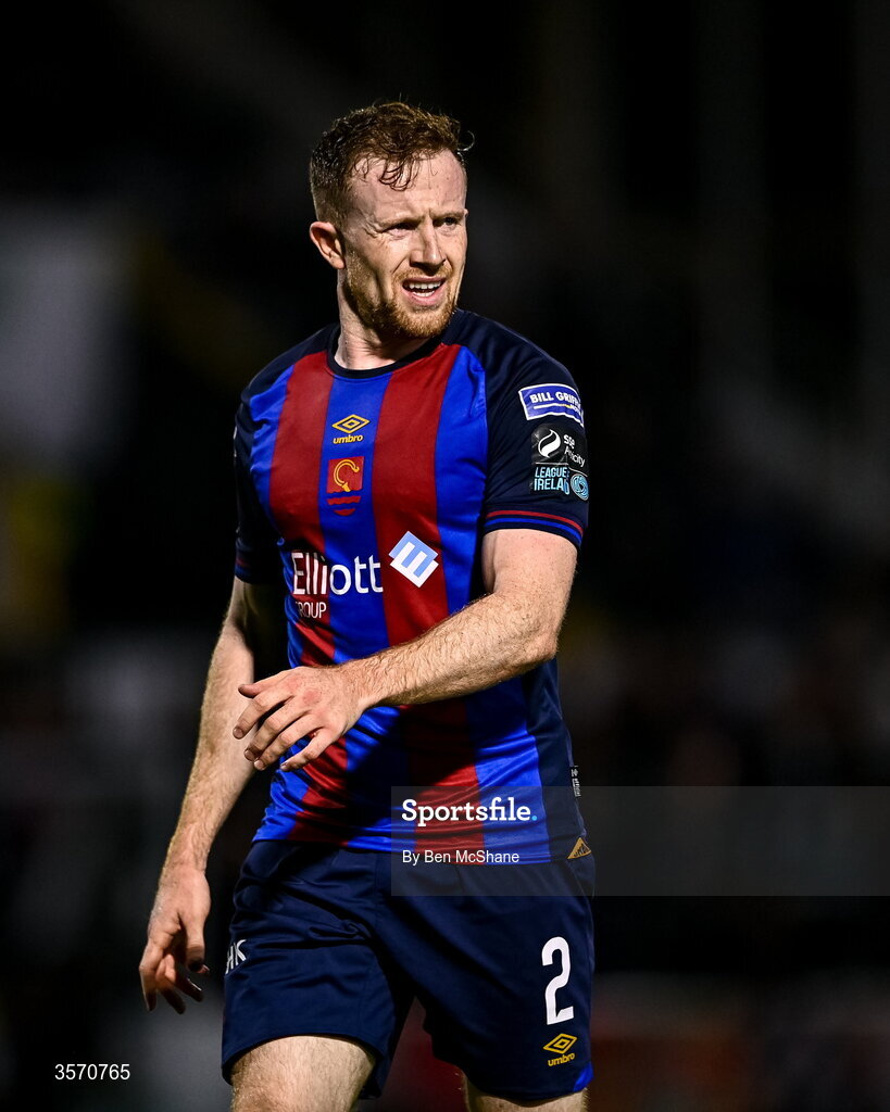 14 September 2026; Sean Hoare of St Patrick's Athletic during the SSE Airtricity Men’s Premier Division match between Dundalk and St Patrick's Athletic at Oriel Park in Dundalk, Louth. Photo by Ben McShane/Sportsfile