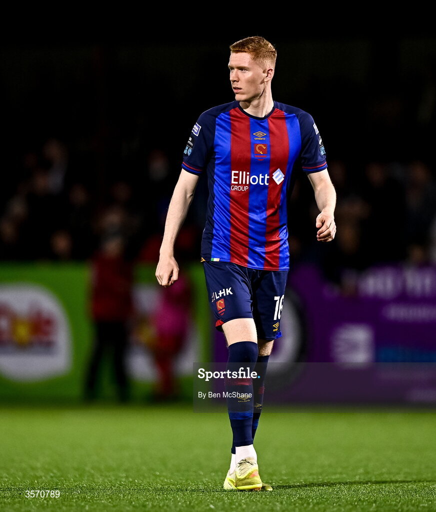 14 September 2026; Darragh Nugent of St Patrick's Athletic during the SSE Airtricity Men’s Premier Division match between Dundalk and St Patrick's Athletic at Oriel Park in Dundalk, Louth. Photo by Ben McShane/Sportsfile