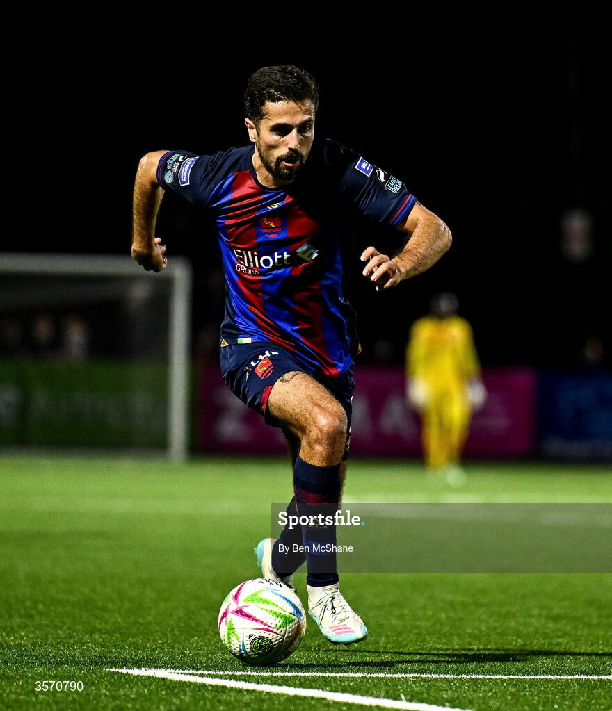 14 September 2026; Zack Elbouzedi of St Patrick's Athletic during the SSE Airtricity Men’s Premier Division match between Dundalk and St Patrick's Athletic at Oriel Park in Dundalk, Louth. Photo by Ben McShane/Sportsfile