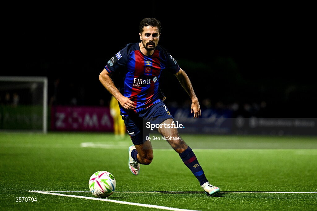 14 September 2026; Zack Elbouzedi of St Patrick's Athletic during the SSE Airtricity Men’s Premier Division match between Dundalk and St Patrick's Athletic at Oriel Park in Dundalk, Louth. Photo by Ben McShane/Sportsfile