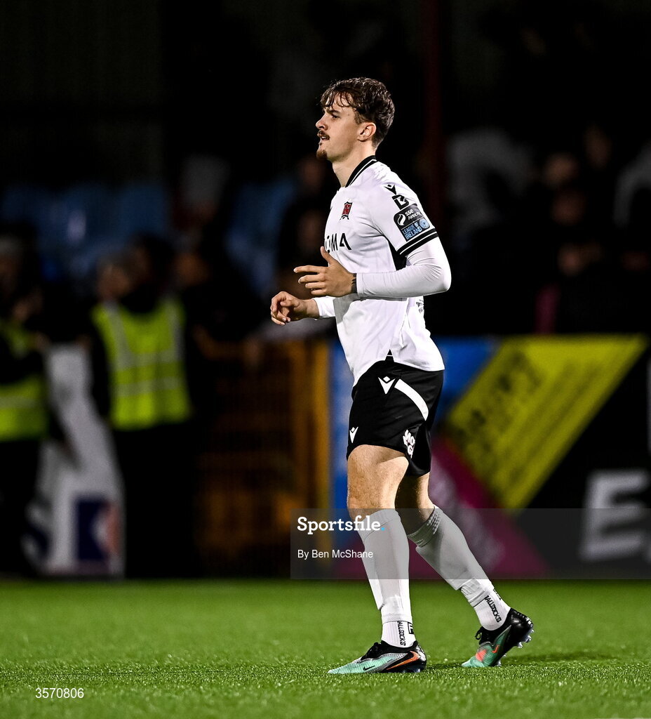 14 September 2026; Harvey Warren of Dundalk during the SSE Airtricity Men’s Premier Division match between Dundalk and St Patrick's Athletic at Oriel Park in Dundalk, Louth. Photo by Ben McShane/Sportsfile