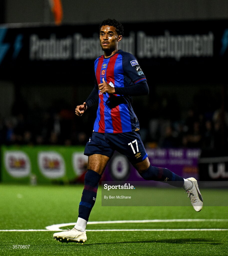 14 September 2026; Romal Palmer of St Patrick's Athletic during the SSE Airtricity Men’s Premier Division match between Dundalk and St Patrick's Athletic at Oriel Park in Dundalk, Louth. Photo by Ben McShane/Sportsfile