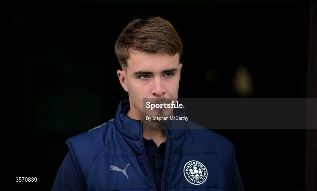 18 September 2026; Tommy Lonergan of Waterford before the SSE Airtricity Men’s Premier Division match between Shamrock Rovers and Waterford at Tallaght Stadium in Dublin. Photo by Stephen McCarthy/Sportsfile