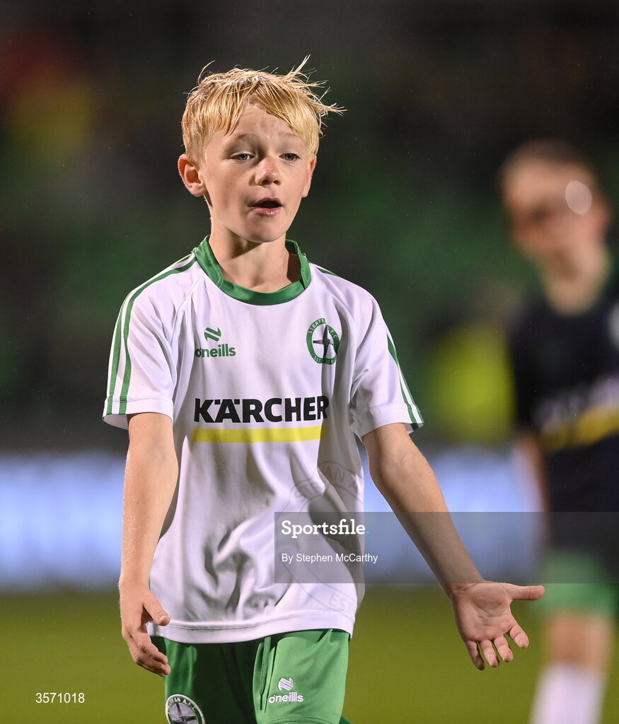 18 September 2026; Conor McGregor Junior of Straffan AFC takes part in a half-time exhibition match during the SSE Airtricity Men’s Premier Division match between Shamrock Rovers and Waterford at Tallaght Stadium in Dublin. Photo by Stephen McCarthy/Sportsfile