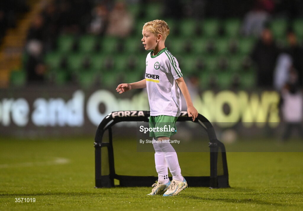 18 September 2026; Conor McGregor Junior of Straffan AFC takes part in a half-time exhibition match during the SSE Airtricity Men’s Premier Division match between Shamrock Rovers and Waterford at Tallaght Stadium in Dublin. Photo by Stephen McCarthy/Sportsfile