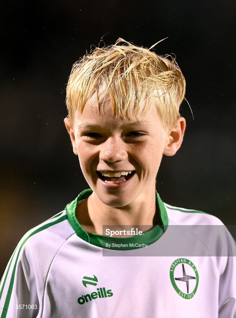 18 September 2026; Conor McGregor Junior of Straffan AFC takes part in a half-time exhibition match during the SSE Airtricity Men’s Premier Division match between Shamrock Rovers and Waterford at Tallaght Stadium in Dublin. Photo by Stephen McCarthy/Sportsfile