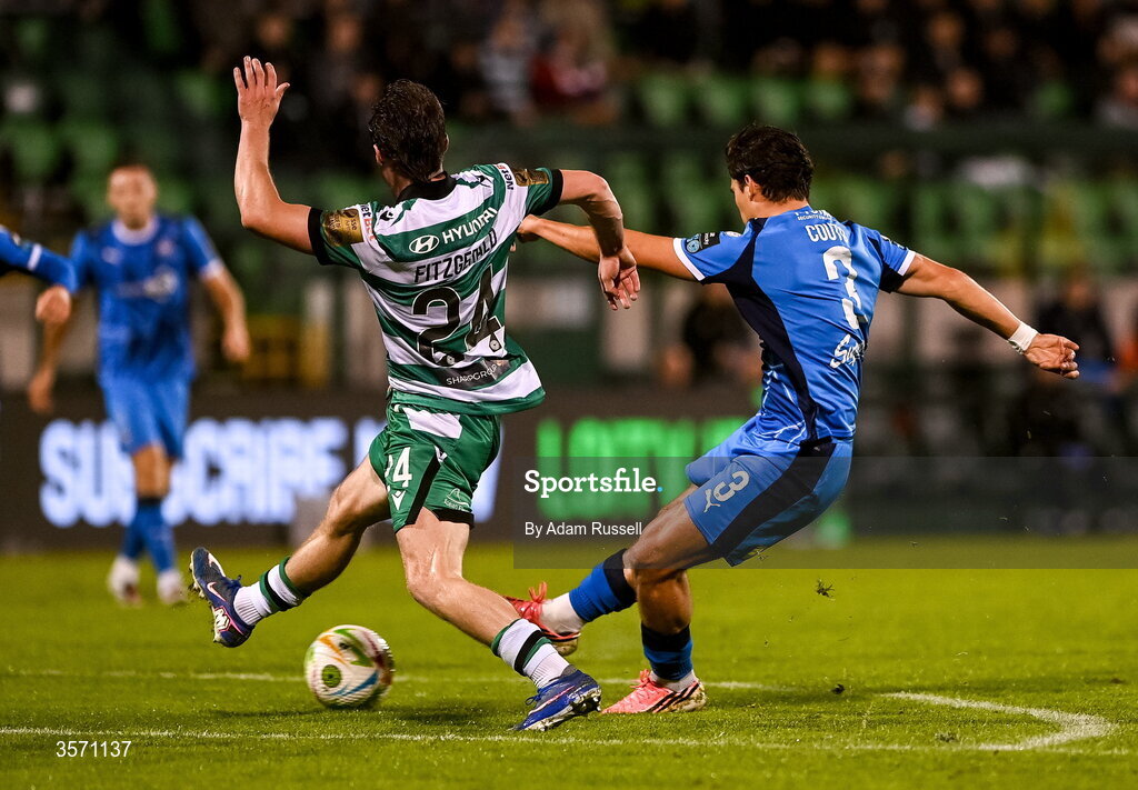 18 September 2026; Benny Couto of Waterford scores his side's second goal during the SSE Airtricity Men’s Premier Division match between Shamrock Rovers and Waterford at Tallaght Stadium in Dublin. Photo by Adam Russell/Sportsfile