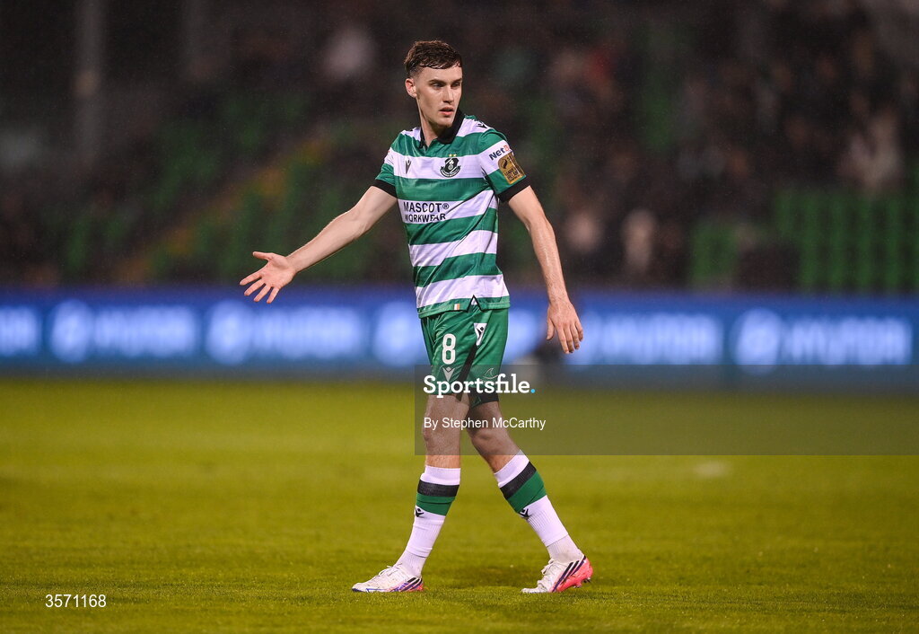 18 September 2026; Matt Healy of Shamrock Rovers during the SSE Airtricity Men’s Premier Division match between Shamrock Rovers and Waterford at Tallaght Stadium in Dublin. Photo by Stephen McCarthy/Sportsfile