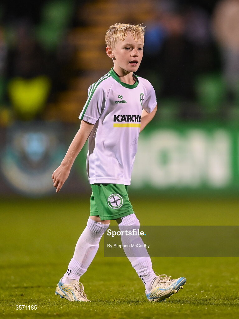 18 September 2026; Conor McGregor Junior of Straffan AFC takes part in a half-time exhibition match during the SSE Airtricity Men’s Premier Division match between Shamrock Rovers and Waterford at Tallaght Stadium in Dublin. Photo by Stephen McCarthy/Sportsfile