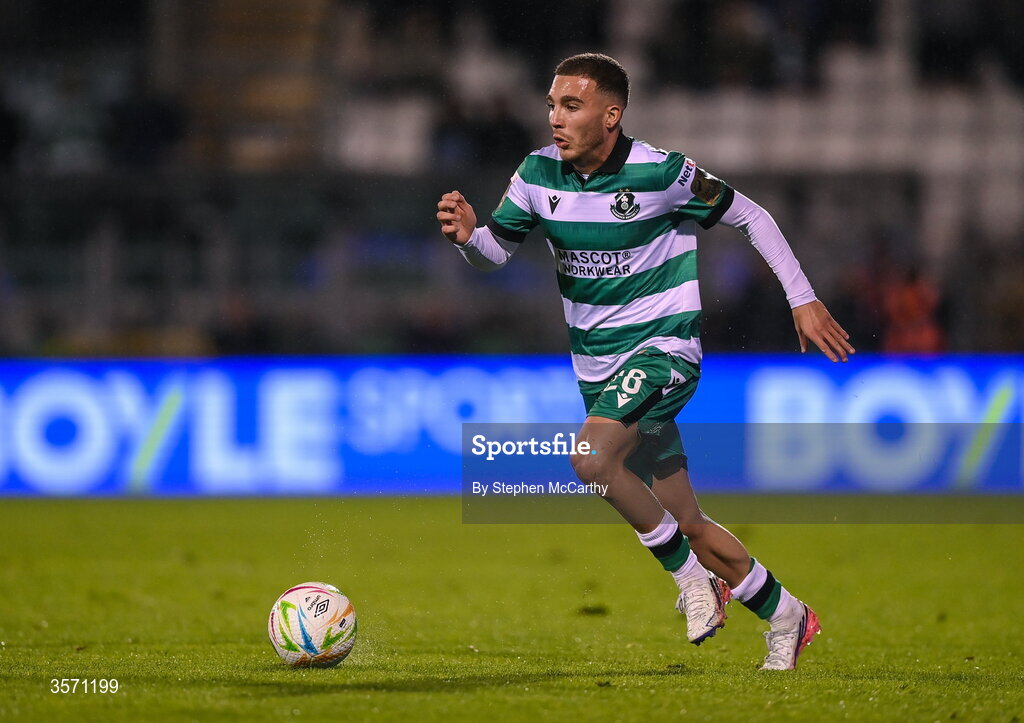 18 September 2026; Naj Razi of Shamrock Rovers during the SSE Airtricity Men’s Premier Division match between Shamrock Rovers and Waterford at Tallaght Stadium in Dublin. Photo by Stephen McCarthy/Sportsfile