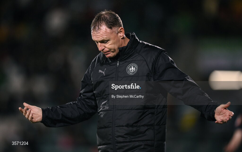 18 September 2026; Waterford first team head coach Graham Coughlan during the SSE Airtricity Men’s Premier Division match between Shamrock Rovers and Waterford at Tallaght Stadium in Dublin. Photo by Stephen McCarthy/Sportsfile