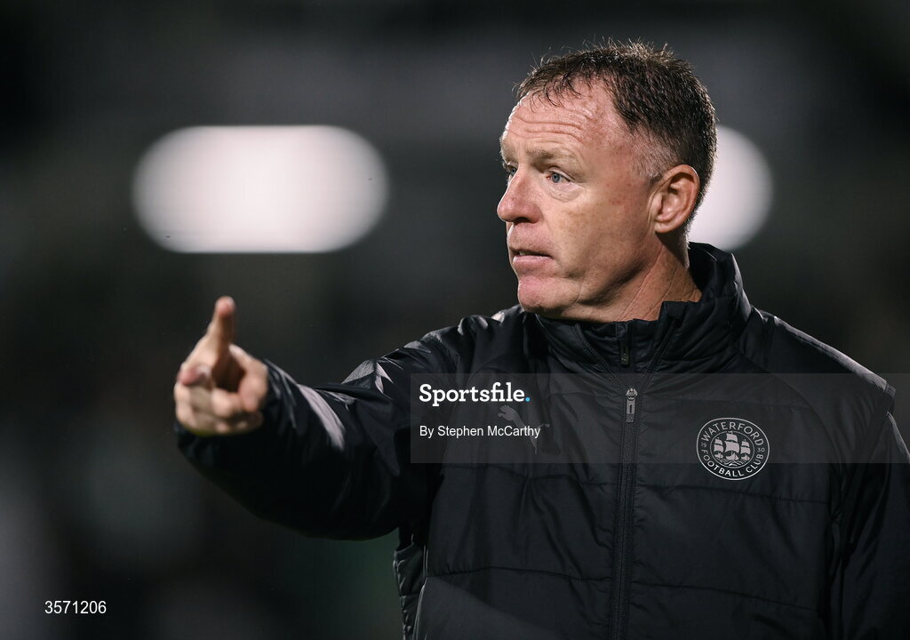 18 September 2026; Waterford first team head coach Graham Coughlan during the SSE Airtricity Men’s Premier Division match between Shamrock Rovers and Waterford at Tallaght Stadium in Dublin. Photo by Stephen McCarthy/Sportsfile