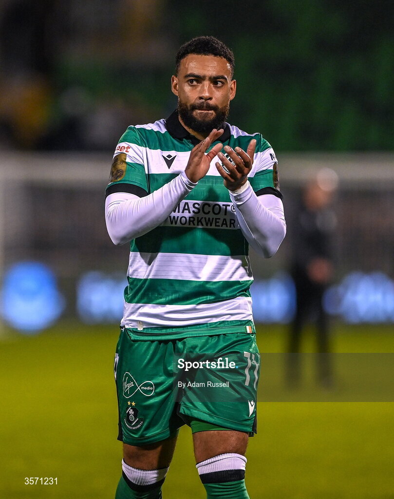 18 September 2026; Jake Mulraney of Shamrock Rovers acknowledges his side's supporters after the SSE Airtricity Men’s Premier Division match between Shamrock Rovers and Waterford at Tallaght Stadium in Dublin. Photo by Adam Russell/Sportsfile