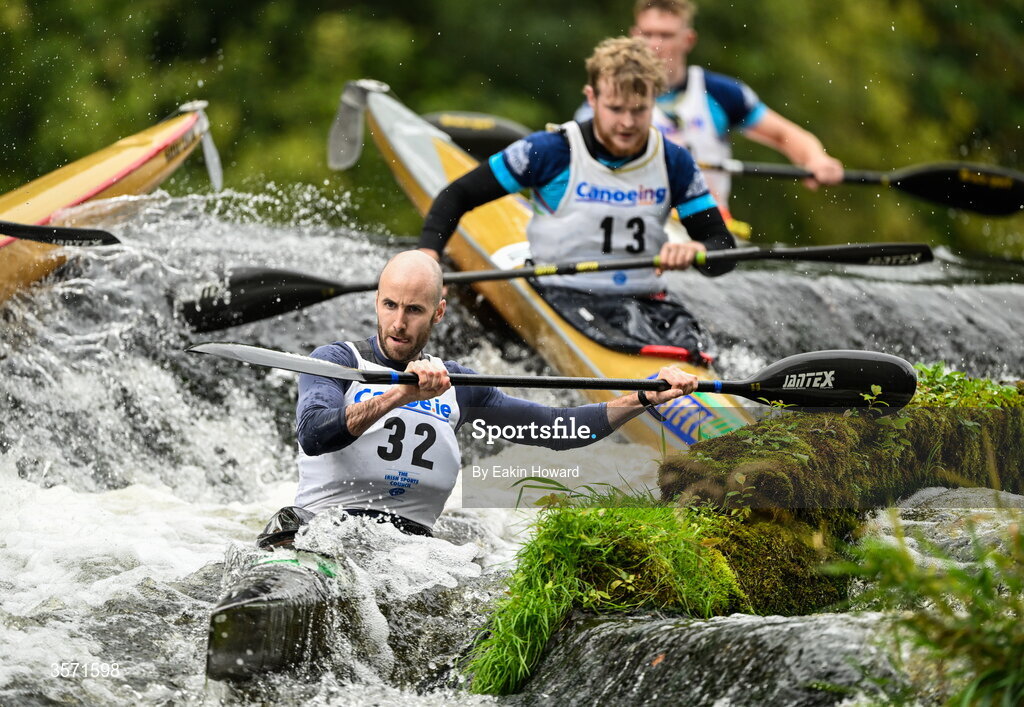 19 September 2026; Tom Brennan of Salmon Leap competes in the K1 A event during the 65th International Liffey Descent at The K Club in Straffan, Kildare. Photo by Eakin Howard/Sportsfile