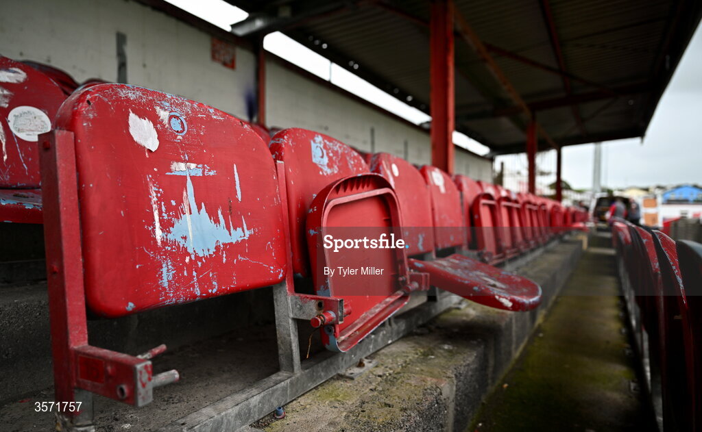 19 September 2026; A general view of the away stand seating before the SSE Airtricity Men’s Premier Division match between Sligo Rovers and St Patrick's Athletic at The Showgrounds in Sligo. Photo by Tyler Miller/Sportsfile